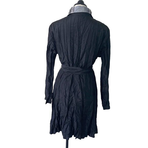 UBU Reversible Crinkle Raincoat Womens Size Medium M Button Front Belt Pockets - Picture 5 of 9